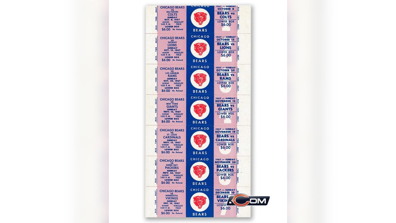 Historical Bears Ticket Stubs