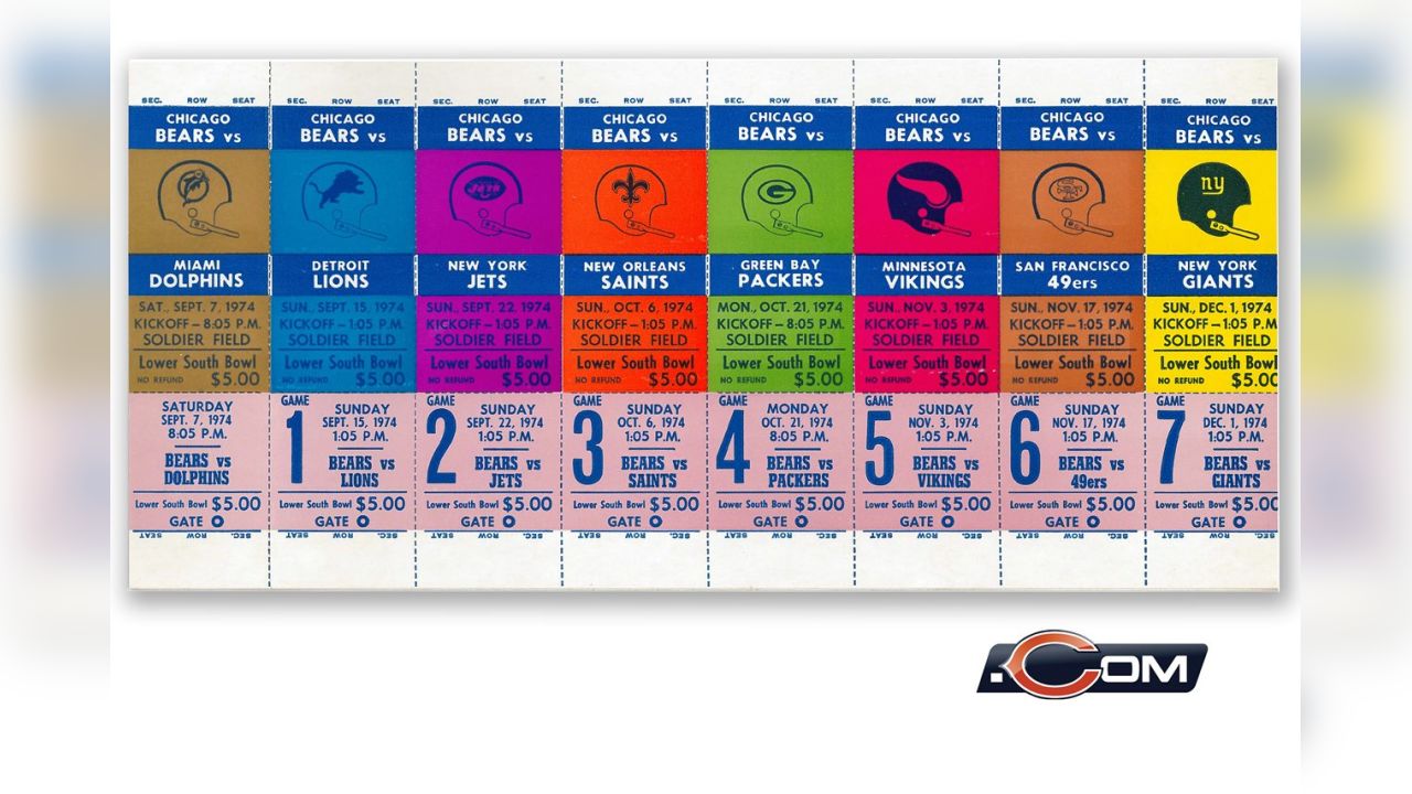 Historical Bears Ticket Stubs