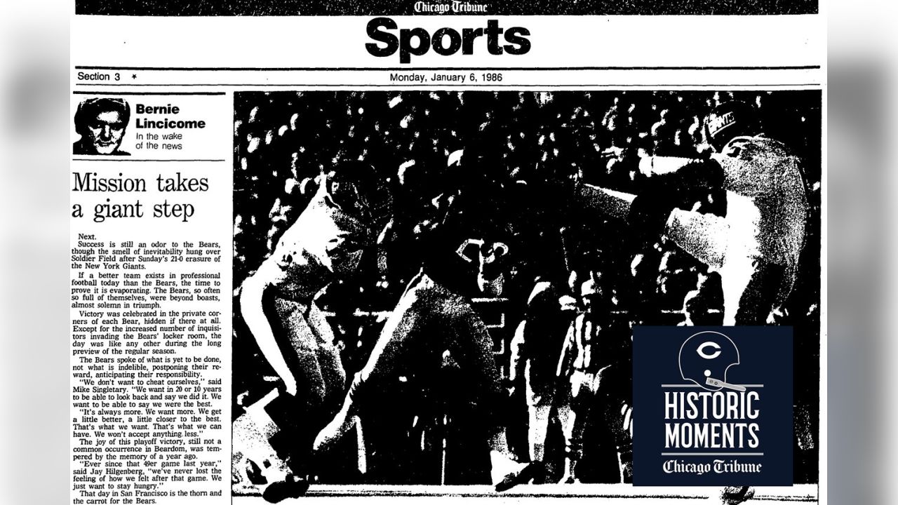 Bears Rewind: Bears 21, Giants 0 — January 5, 1986 - Bleacher Nation