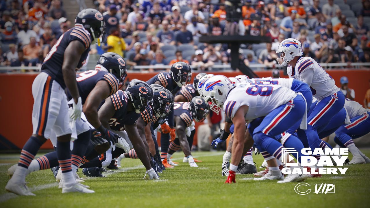 Buffalo Bills fullback Reggie Gilliam (41) celebrates after scoring a  touchdown against the Chicago Bears during the first half of a preseason NFL  football game, Saturday, Aug. 21, 2021, in Chicago. (AP