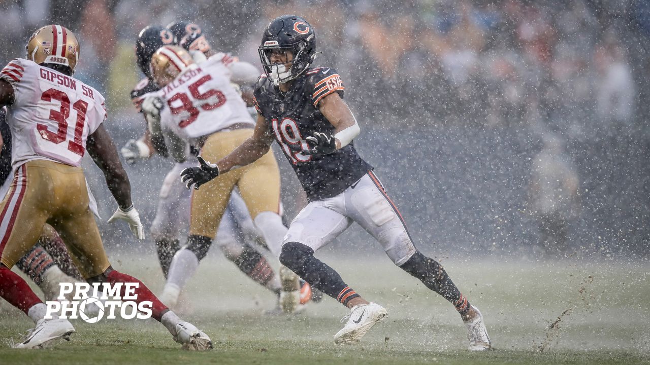 Heavy rain floods Soldier Field during Chicago Bears' season