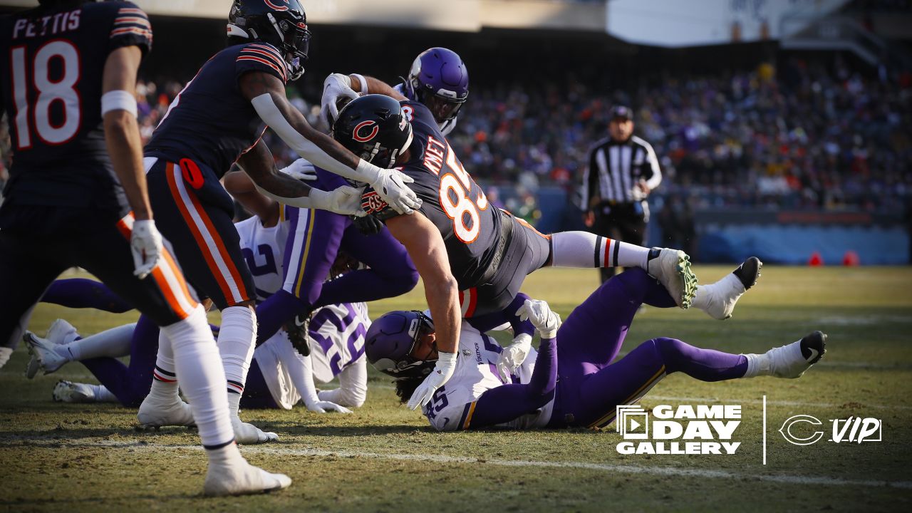 Chicago Bears wide receiver Velus Jones Jr. (12) warms up before an NFL  football game against the New York Jets on Sunday, Nov. 27, 2022, in East  Rutherford, N.J. (AP Photo/Adam Hunger