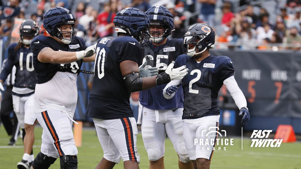 The New York Jets offensive and Chicago Bears defense square off at the line  of scrimmage during the second half of an NFL football game Sunday, Oct.  28, 2018, in Chicago. (AP