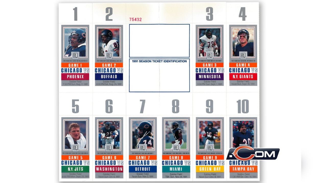 2016-17 CHICAGO BEARS SEASON TICKET PLAYOFF TICKET STRIP SHEET SET STUB