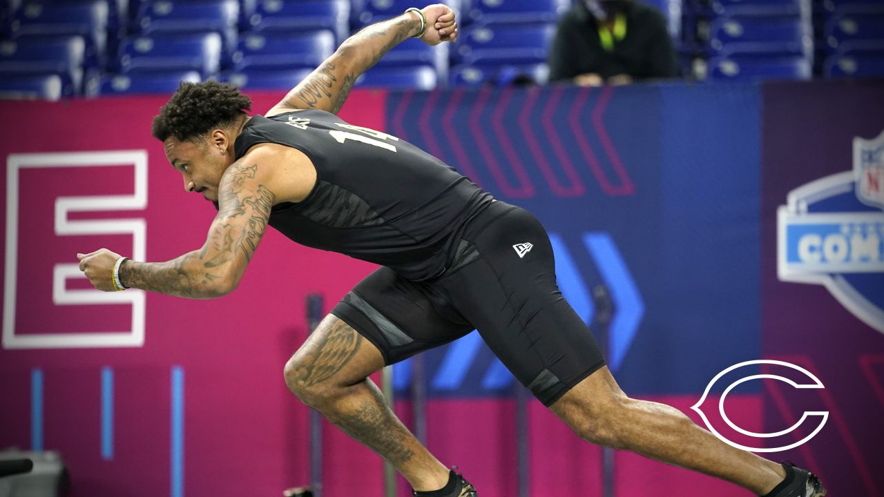 Buffalo Bills running back Darrynton Evans (37) walks on the field prior to  an NFL preseason football game against the Chicago Bears, Saturday, Aug.  26, 2023, in Chicago. (AP Photo/Kamil Krzaczynski Stock