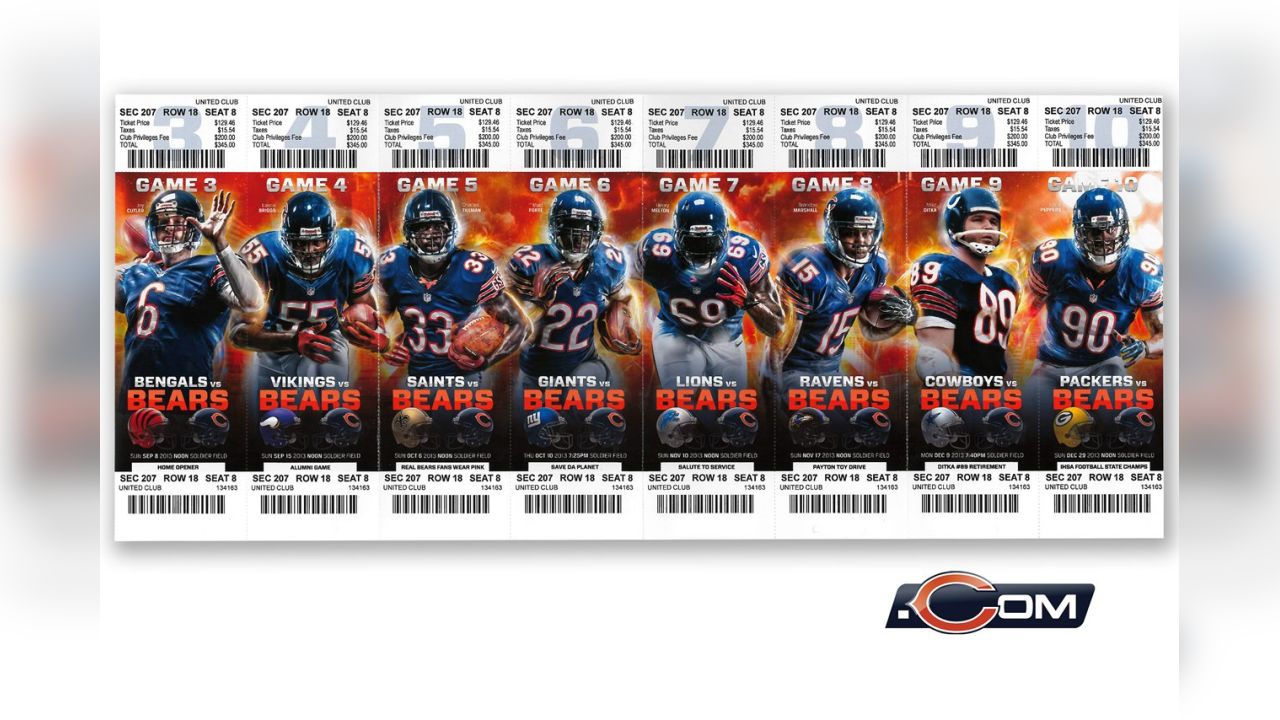 2022 BEARS Customized Replica Season Ticket Stub Any Game Chicago Soldier  Field