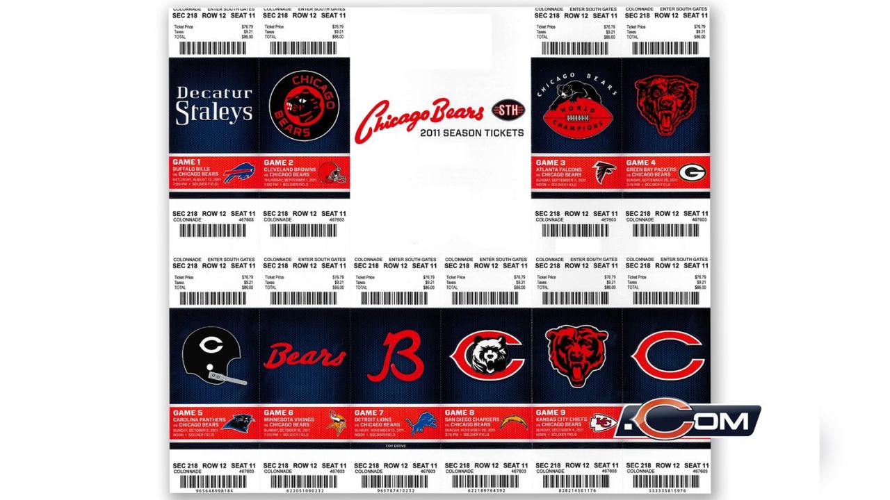 Historical Bears Ticket Stubs