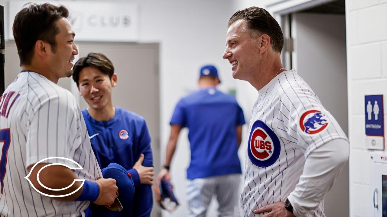 Pitch Perfect  Kerry Wood gets Matt Eberflus ready for first pitch