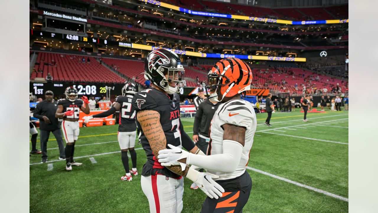 Atlanta Falcons linebacker Brian Banks (53) comes in for a play in the  second half of a preseason game at the Georgia Dome against the Cincinnati  Bengals in Atlanta on August 8