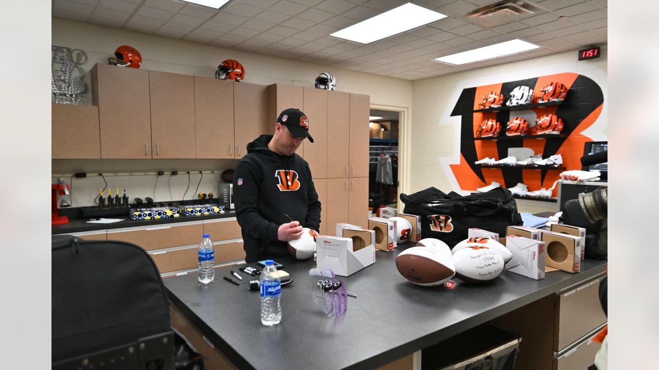 Final game ball from Bengals AFC win delivered by Coach Zac Taylor