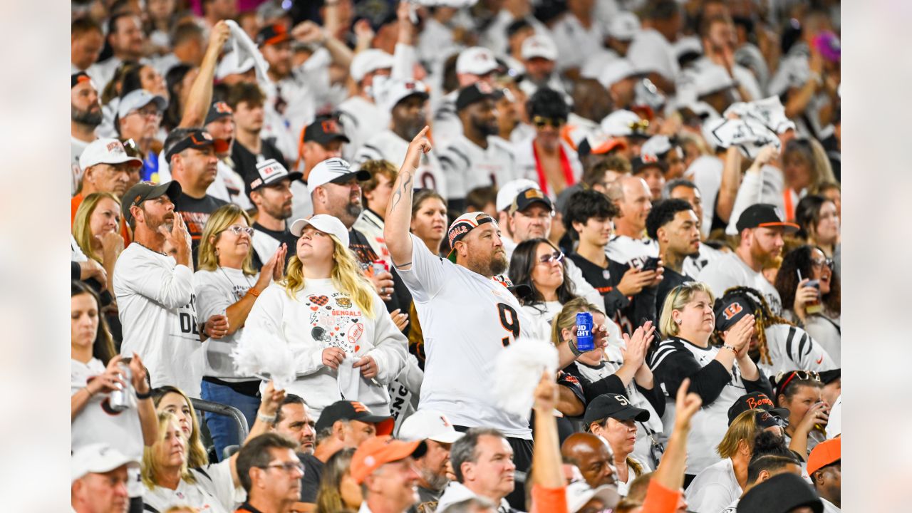 Fans cheer before the start of an NFL football game between the  Jacksonville Jaguars and Cincinnati Bengals Sunday, Sept. 17, 2023, in  Cincinnati. (AP Photo/Darron Cummings Stock Photo - Alamy