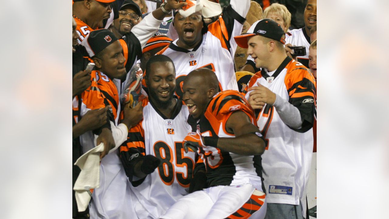 Chad Johnson of the Cincinnati Bengals wears his jersey with 85