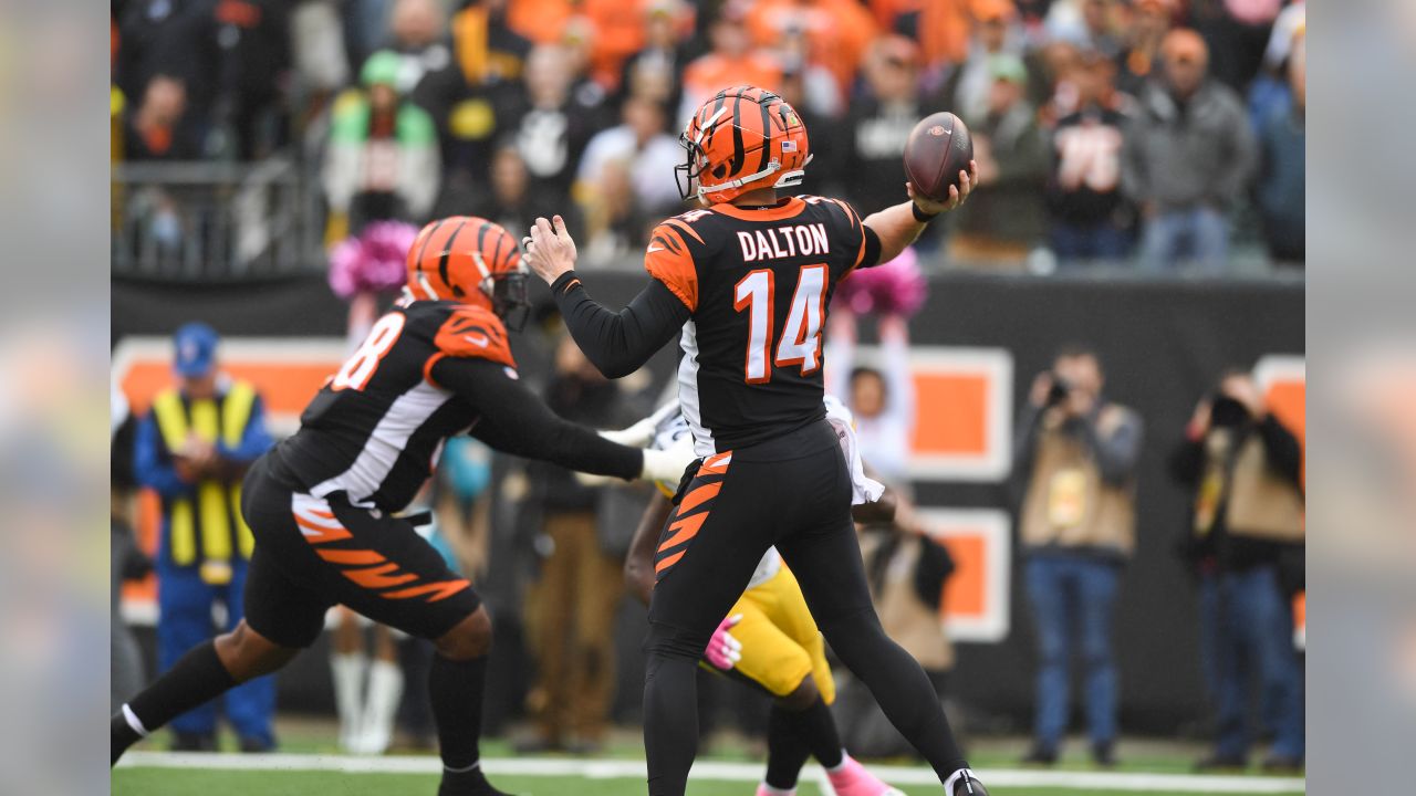 Cincinnati Bengals defensive end Josh Tupou (68) runs off the field after  an NFL football game against the New York Jets, Sunday, Oct. 31, 2021, in  East Rutherford, N.J. (AP Photo/Adam Hunger