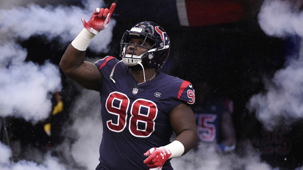 Houston Texans defensive end D.J. Reader (98) on the field during an NFL  football game against the Los Angeles Chargers, Sunday, September 22, 2019  in Carson, Calif. The Texans defeated the Chargers