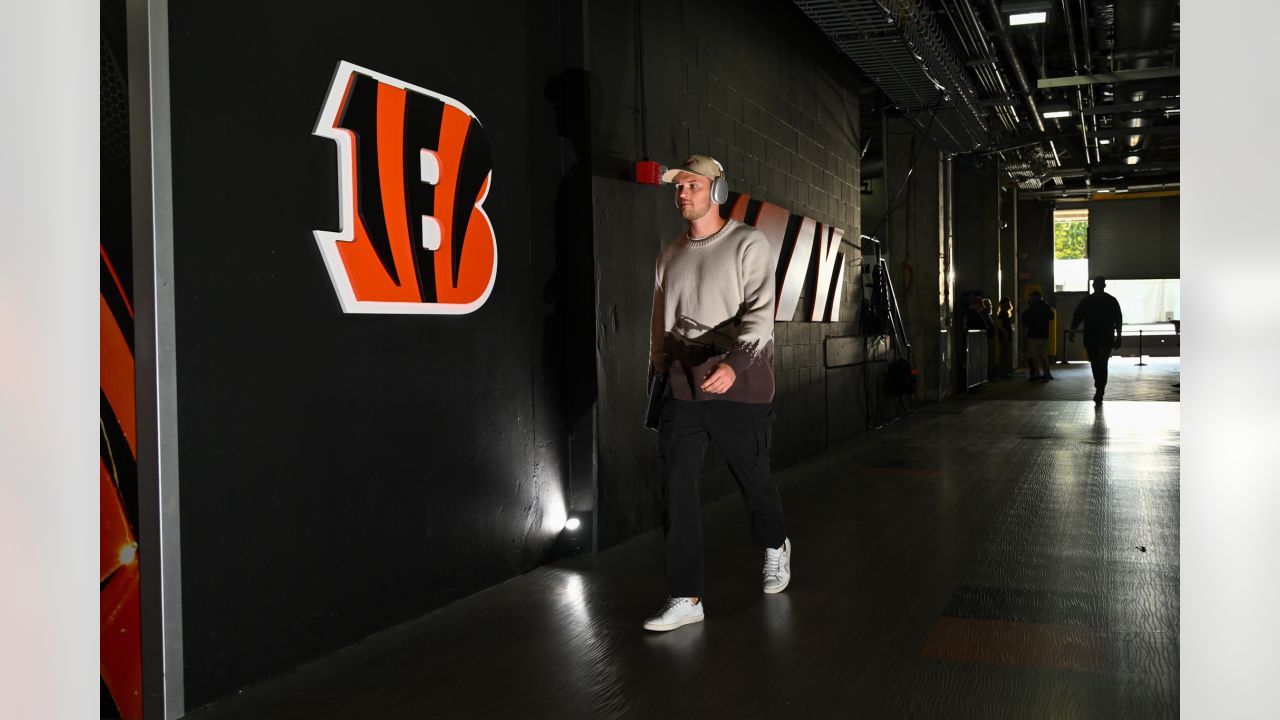 Cincinnati Bengals new NFL football uniforms are displayed in the team store  at Paul Brown Stadium in Cincinnati, Monday, April 19, 2021. (AP  Photo/Aaron Doster Stock Photo - Alamy