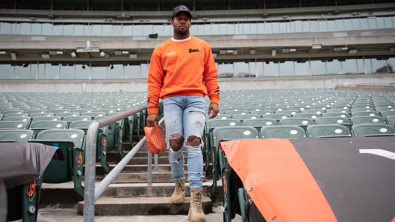 BlaCkOWned™️ Outerwear on Instagram: Cincinnati Bengals legend @tjhoush84  wearing the Satin Reversible Bomber Jacket! Tag us if you're wearing SDCE  today! 