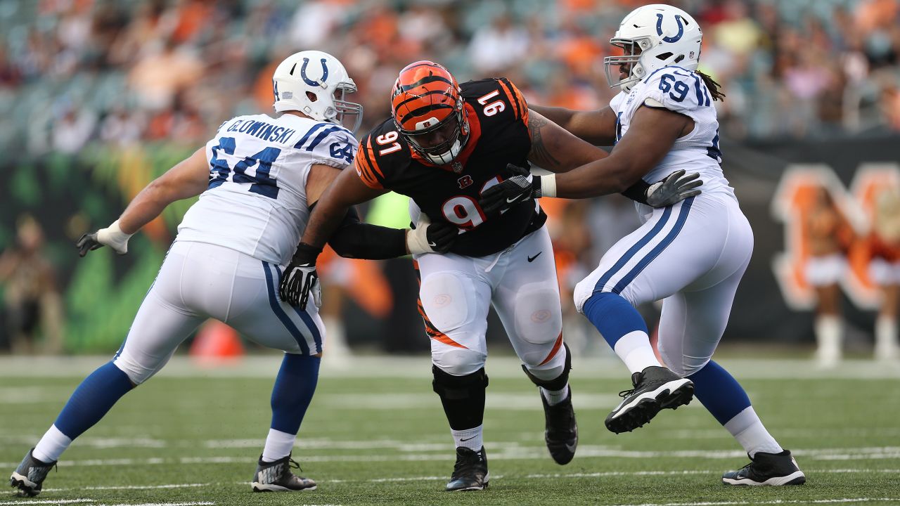 Cincinnati Bengals defensive tackle Josh Tupou (68) during an NFL preseason  football game against the New