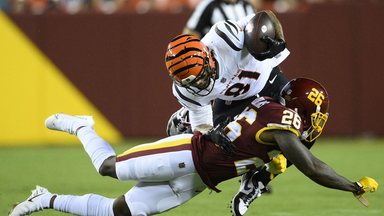 Cincinnati Bengals tight end Thaddeus Moss (81) celebrates a touchdown  during a preseason NFL football game against the Los Angeles Rams,  Saturday, Aug. 27, 2022, in Cincinnati. (AP Photo/Emilee Chinn Stock Photo  - Alamy