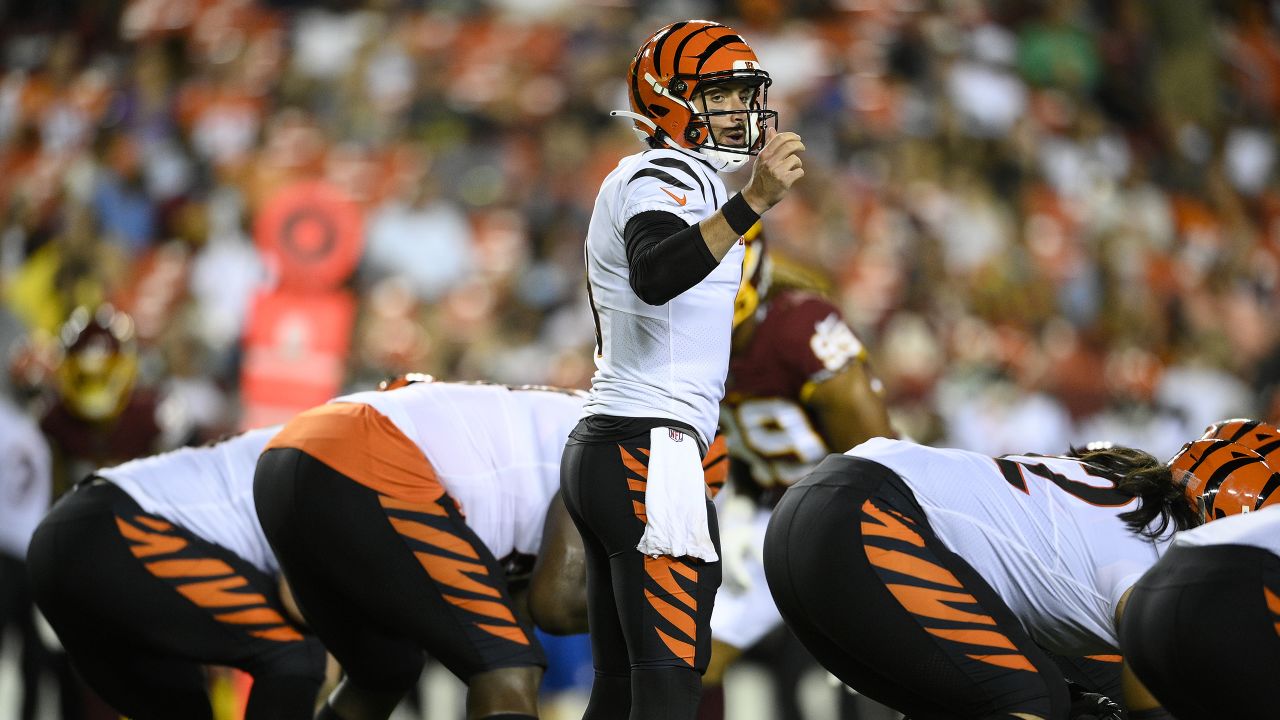 Cincinnati Bengals offensive tackle D'Ante Smith (70) warms up before the  NFL Super Bowl 56 football game against the Los Angeles Rams Sunday, Feb.  13, 2022, in Inglewood, Calif. (AP Photo/Steve Luciano