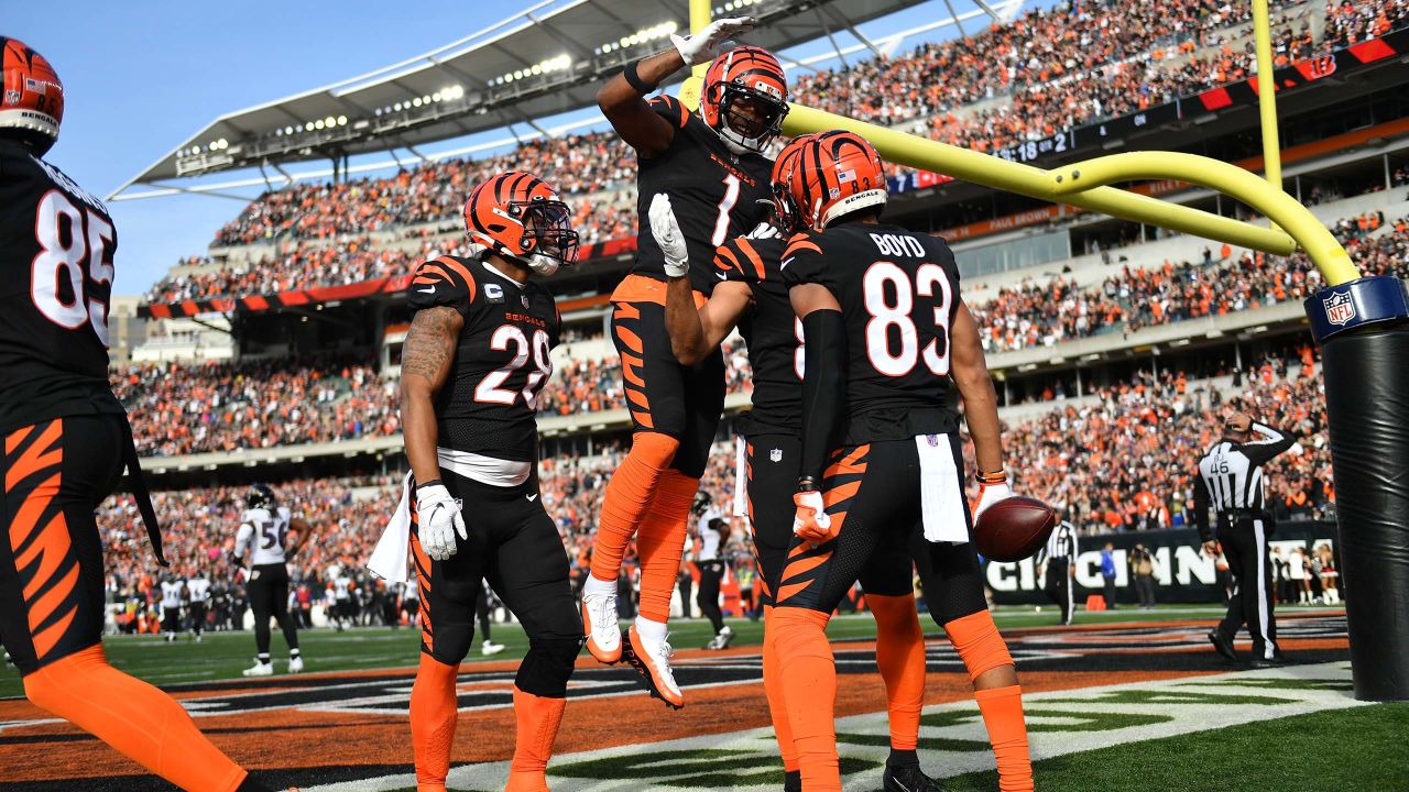 Cincinnati, Ohio, USA. 26th Dec, 2021. Cincinnati Bengals wide receiver Tee  Higgins (85) at the NFL football game between Baltimore Ravens and the  Cincinnati Bengals at Paul Brown Stadium in Cincinnati, Ohio.