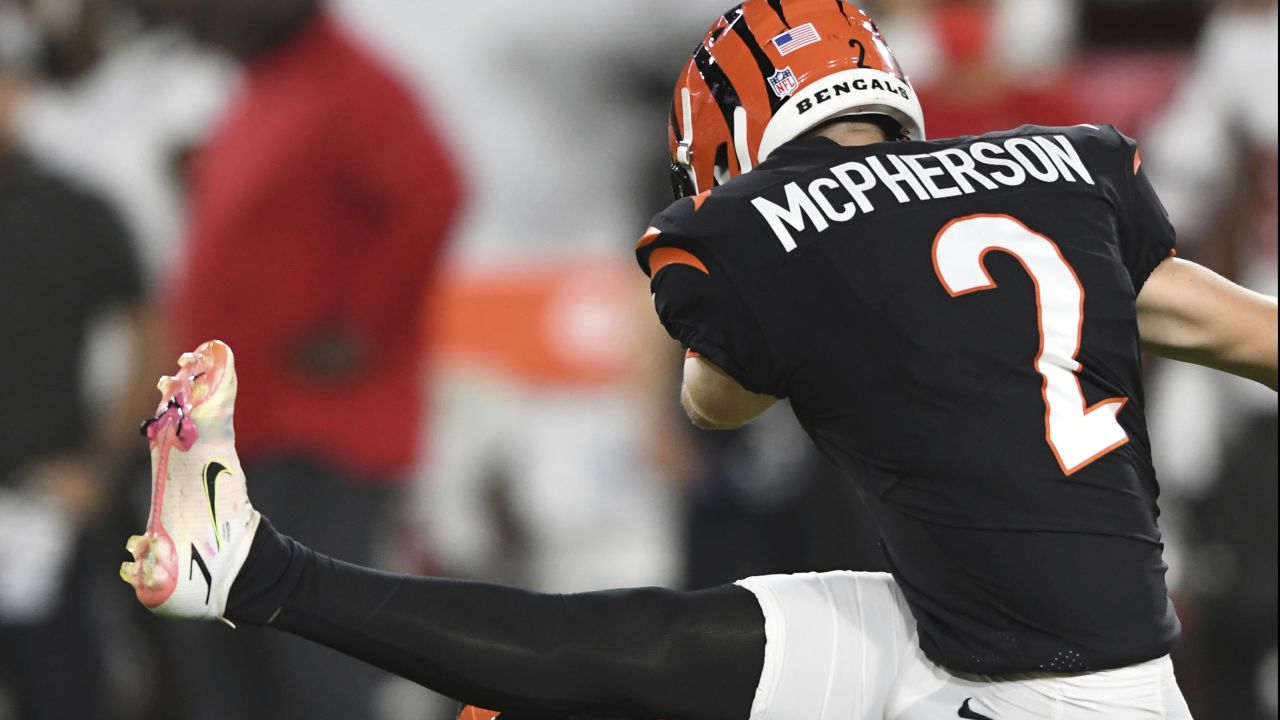 Brandon Allen of the Cincinnati Bengals warms up before the game