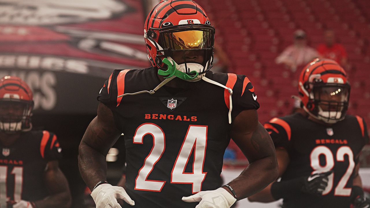 Brandon Allen of the Cincinnati Bengals warms up before the game