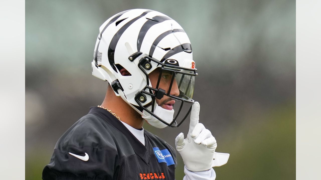 Bengals break out 'White Bengal' helmet during Friday's practice