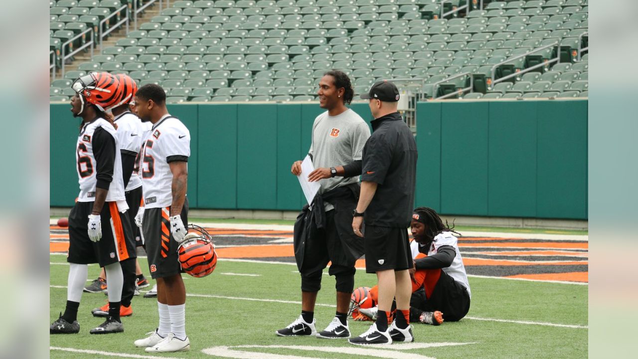 Wide receiver T.J. Houshmandzadeh of the Cincinnati Bengals shushes