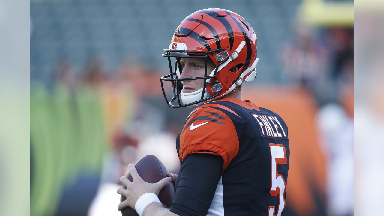 August 22, 2019: Cincinnati Bengals running back Quinton Flowers (34)  during NFL football preseason game action between the New York Giants and  the Cincinnati Bengals at Paul Brown Stadium in Cincinnati, OH.