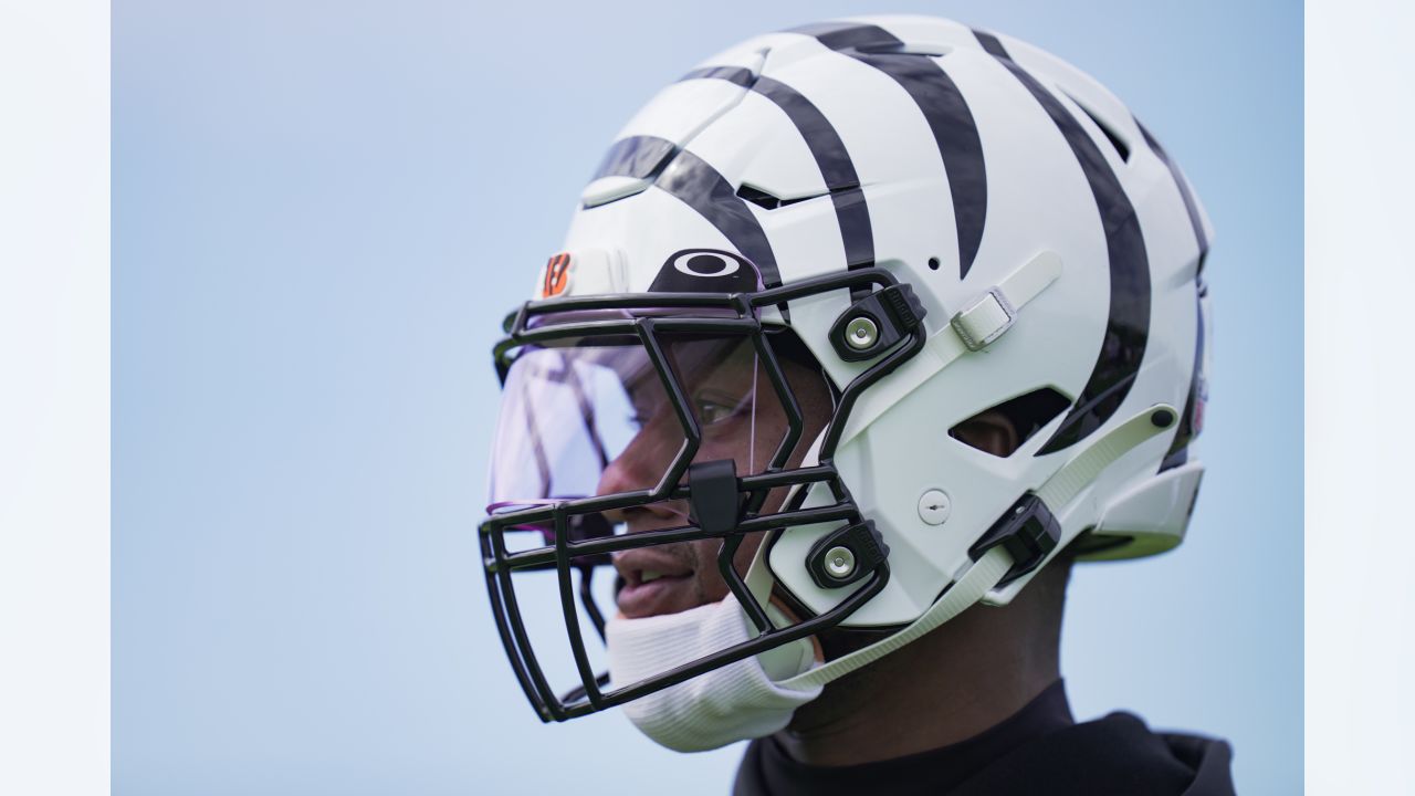 bengals white and black helmet