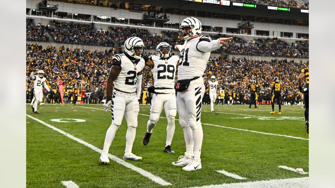 Raiders fans celebrate after beating the Pittsburgh Steelers at Heinz Field  during an NFL footb …