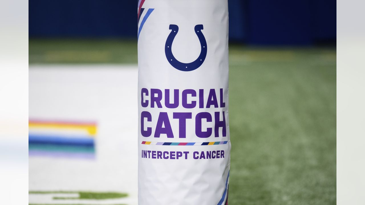 Crucial Catch signage is displayed at the game between the