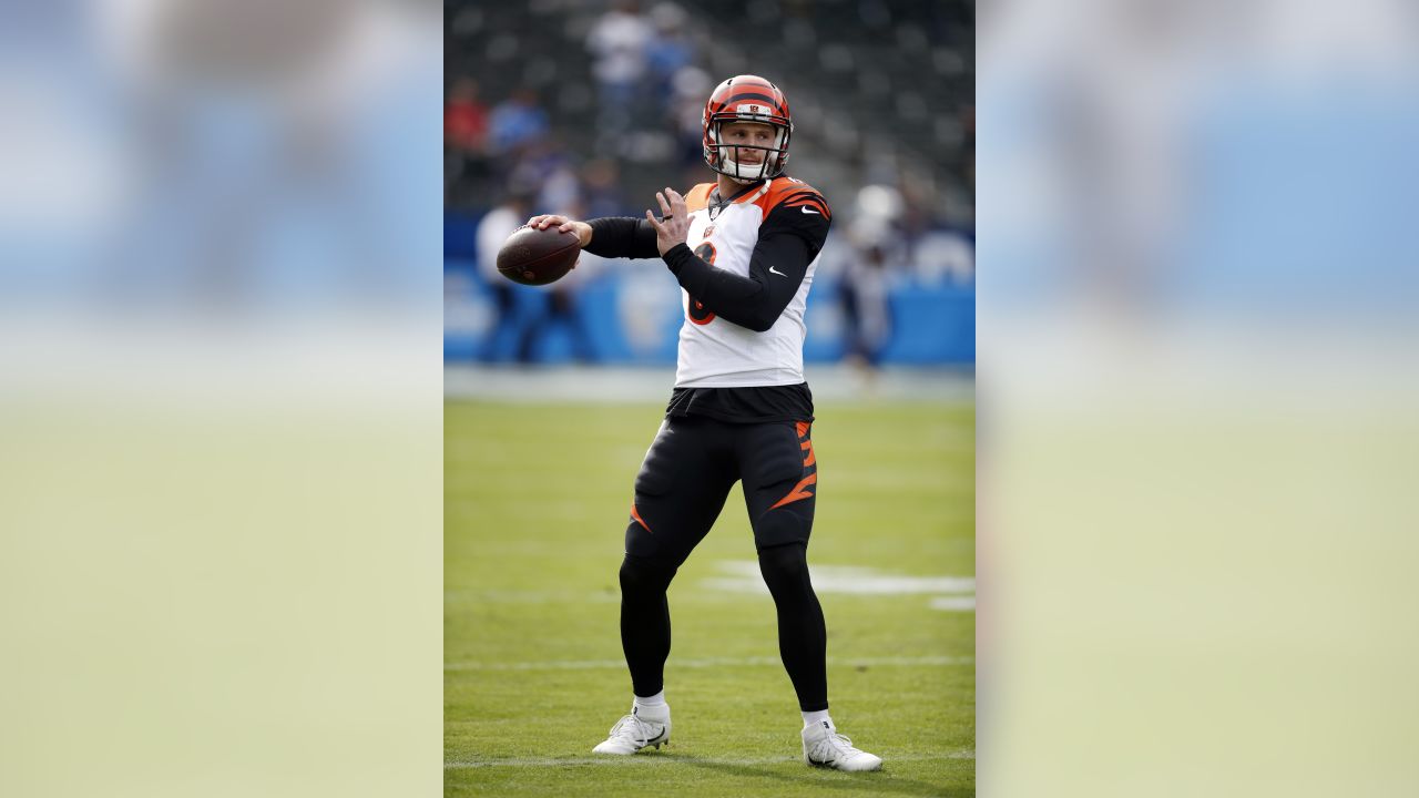 Carson, California, USA. 9th Dec 2018. Los Angeles Chargers defensive back  Adrian Phillips #31 and Cincinnati Bengals center Trey Hopkins #66 former  Longhorns after the Cincinnati Bengals vs Los Angeles Chargers at