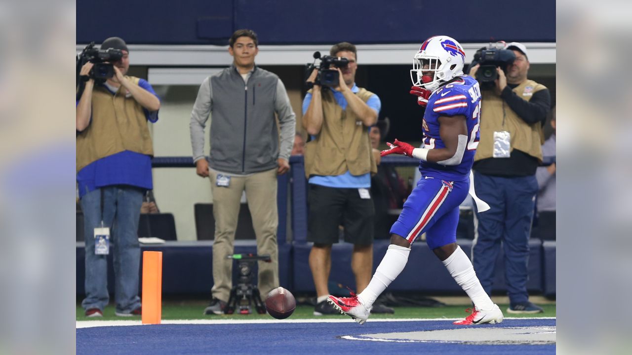 Bills RB Devin Singletary and Baltimore QB Lamar Jackson are long