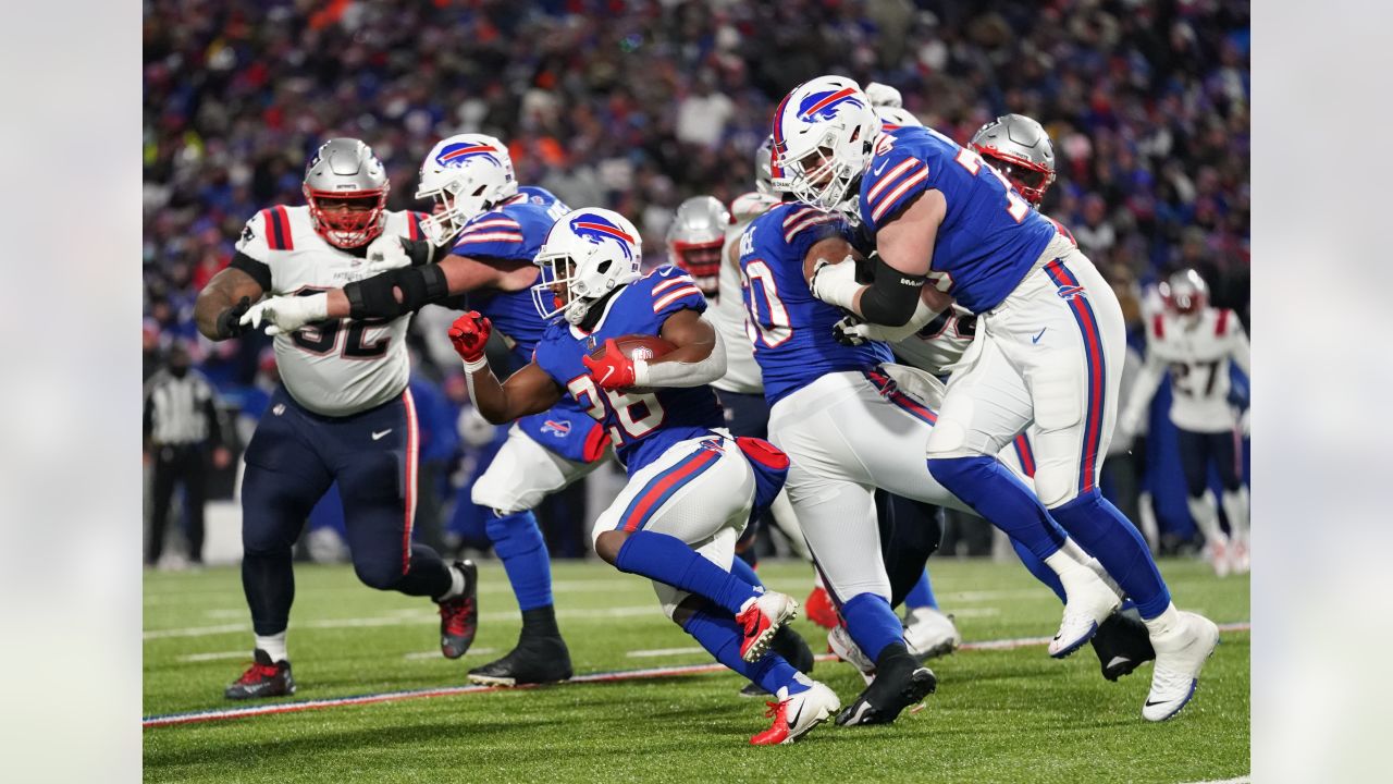 Buffalo Bills offensive tackle Tommy Doyle (72) reacts after scoring a  touchdown during the second half of an NFL wild-card playoff football game  against the New England Patriots, Saturday, Jan. 15, 2022