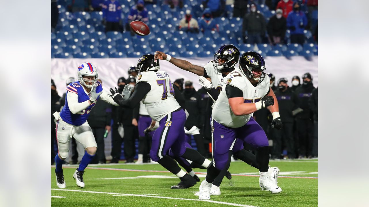 Ravens' Lamar Jackson throws pick-six; Bills' Taron Johnson ties NFL  playoff record with 101-yard return