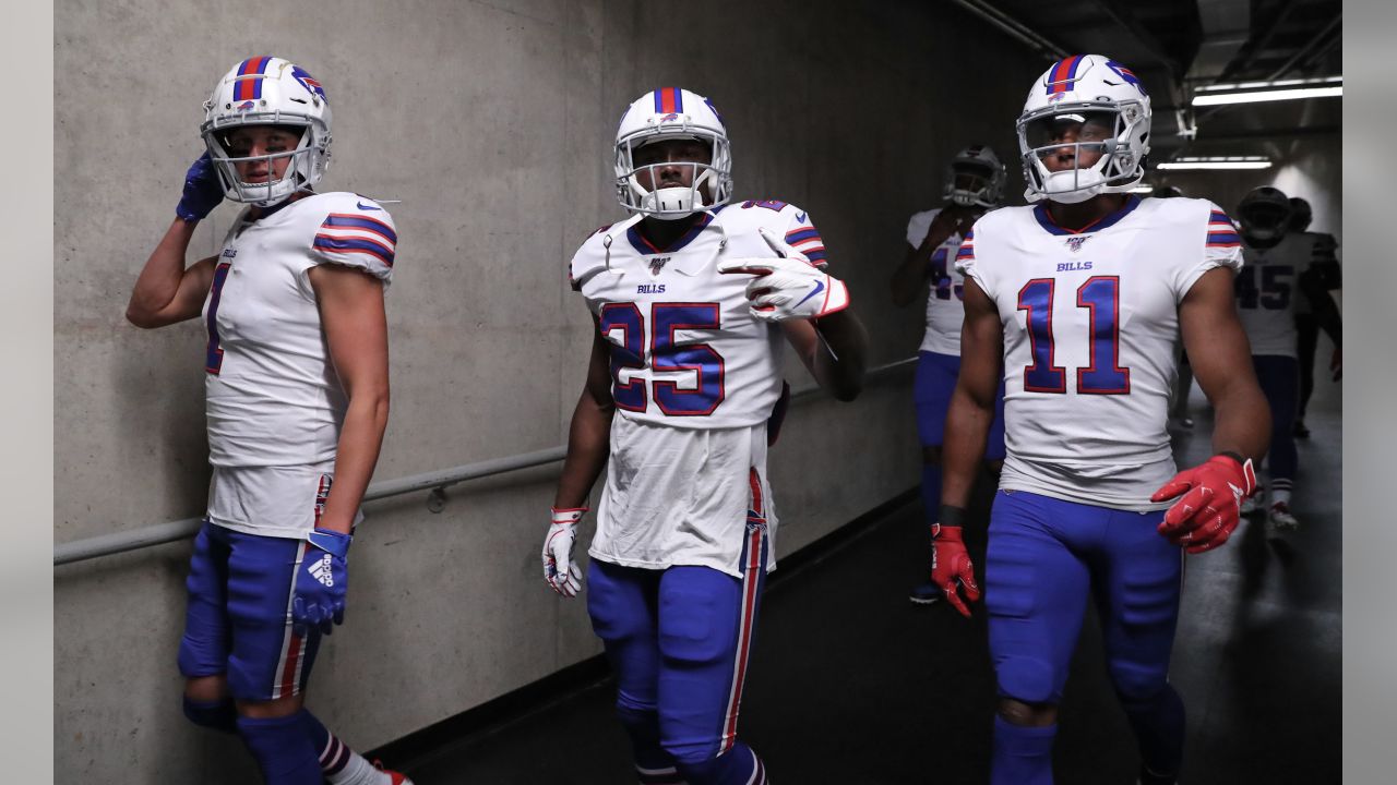 Buffalo Bills linebacker Vosean Joseph (50) playsagainst the Detroit Lions  in the second half of an NFL preseason football game in Detroit, Friday,  Aug. 23, 2019. (AP Photo/Duane Burleson Stock Photo - Alamy