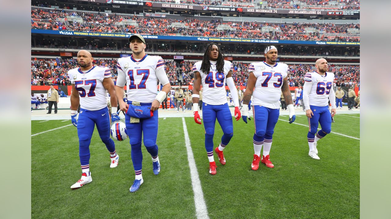 Buffalo Bills quarterback Josh Allen (17) passes against the Cleveland  Browns during an NFL game on Sunday, Nov. 10, 2019 in Cleveland, O.H. (AP  Photo/Rick Osentoski Stock Photo - Alamy