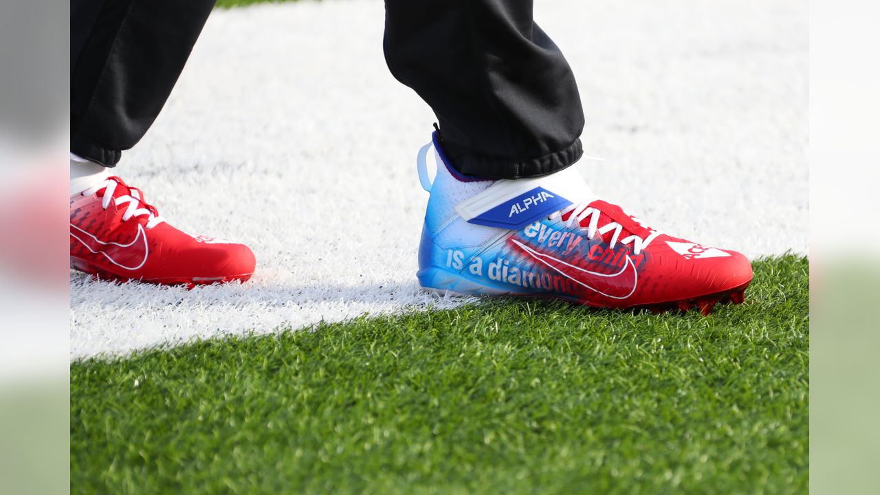 Buffalo Bills - Josh Allen Jordan 13 Shoes V1 - Praise To Heaven