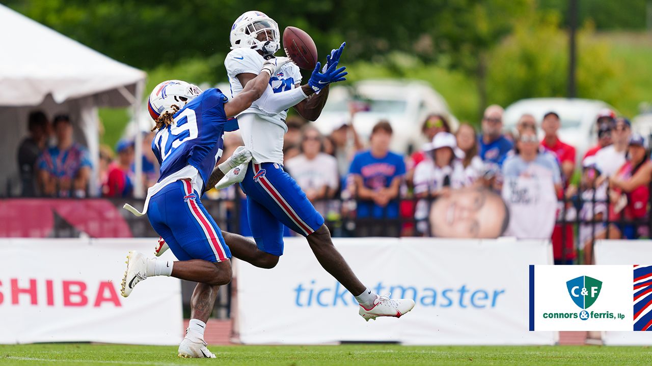 Training camp highlight: Buffalo Bills safety Damar Hamlin snags pick-six  vs. Bills quarterback Matt Barkley