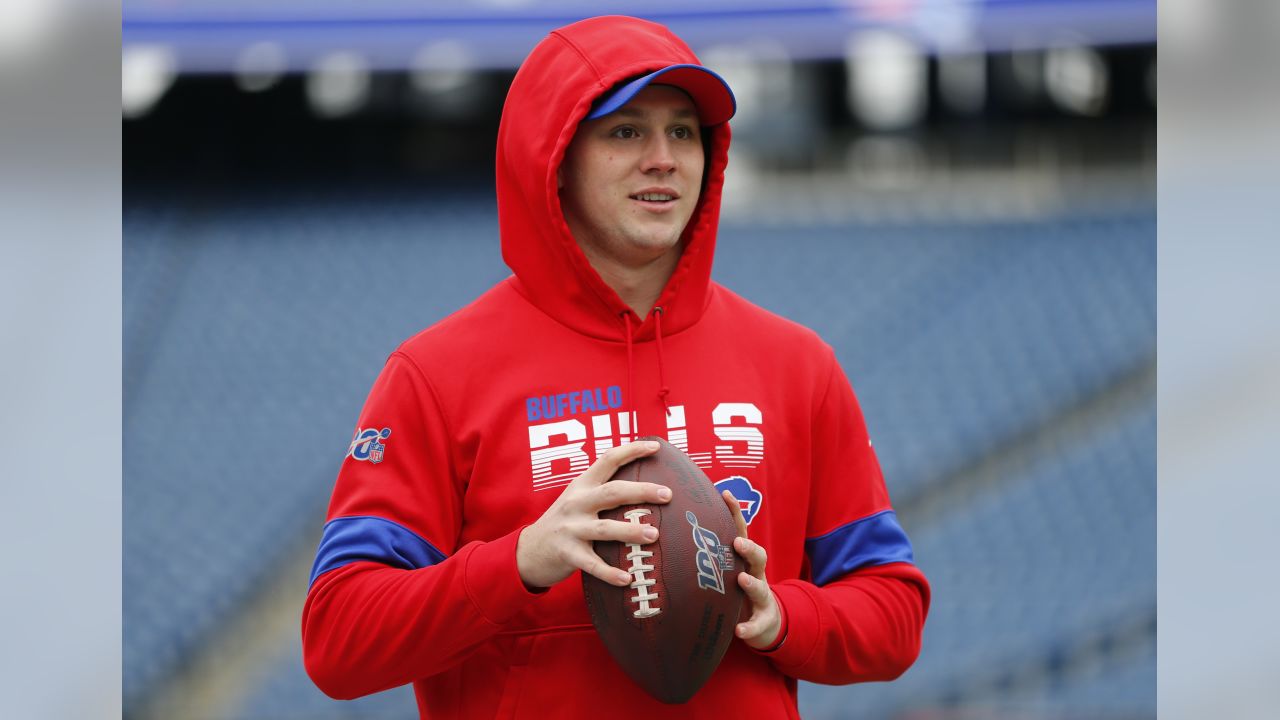 NFL Bills 17 Josh Allen Red 2021 Stitched New Hoodie