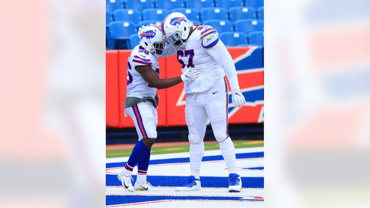 Buffalo Bills running back Devin Singletary (26) makes a cut during the  first half of an NFL football game against the Los Angeles Rams Sunday,  Sept. 27, 2020, in Orchard Park, N.Y. (