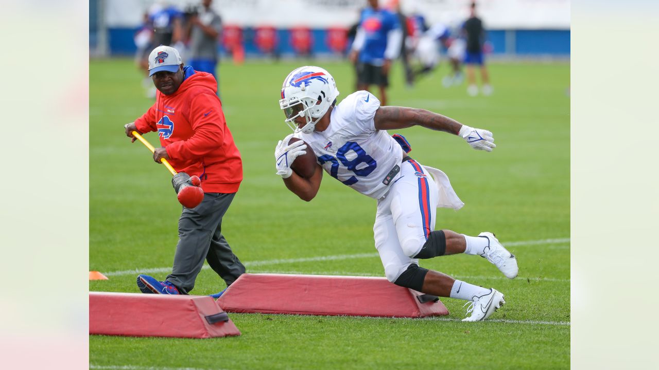 Buffalo Bills tackle Spencer Brown (79) walks off the field following a win  in an NFL