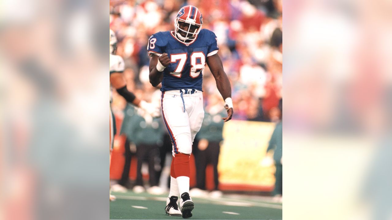 Defensive lineman Bruce Smith of the Buffalo Bills looks on during