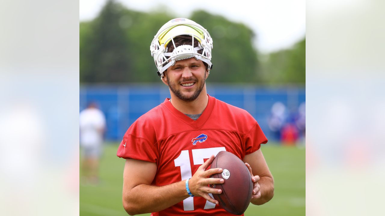 Buffalo Bills - Buffalo Bills QB Josh Allen #17 - Return of the Blue & Red  Practice at New Era Field. Photo by Bill Wippert August 3, 2018