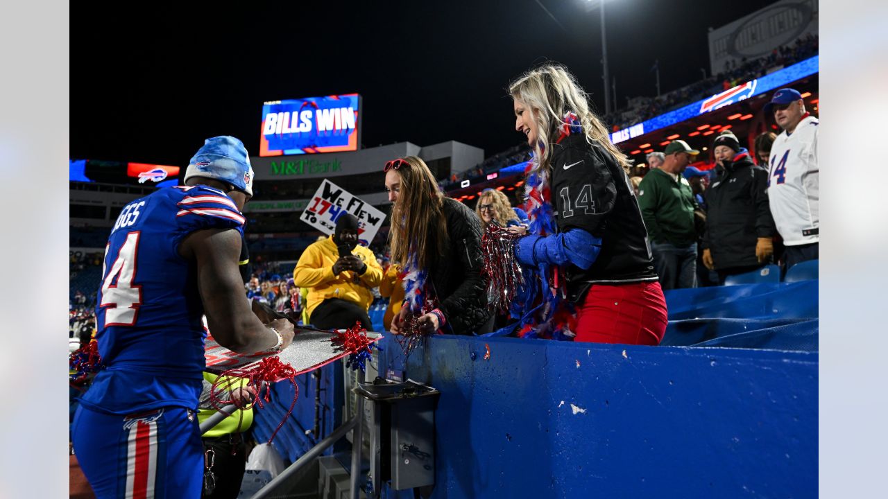 Buffalo Bills safety Jordan Poyer (21) and cornerback Tre'Davious White  (27) break up a pass intended for Cincinnati Bengals wide receiver Tee  Higgins (85) during the fourth quarter of an NFL division