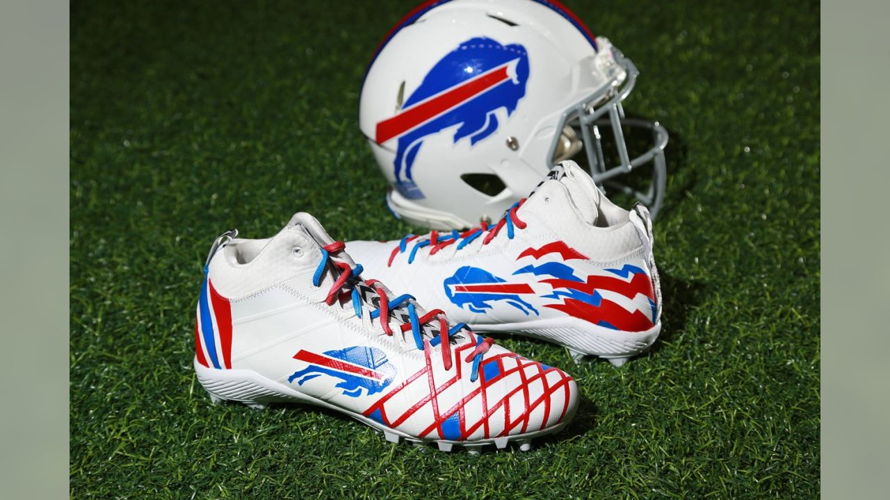 Eagles and Patriots Custom Painted Football Cleats of Super Bowl 52