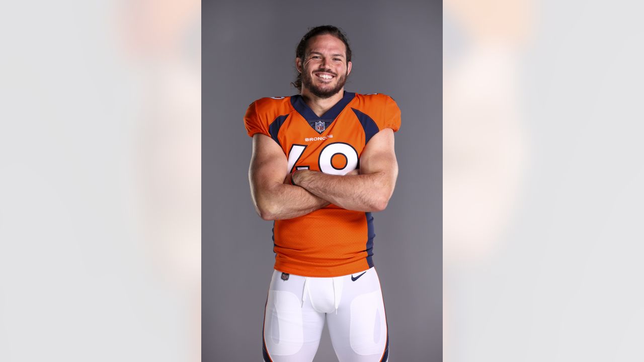 Denver Broncos linebacker Justin Strnad takes part in drills during an NFL  football training camp at the team's headquarters Friday, July 28, 2023, in  Centennial, Colo. (AP Photo/David Zalubowski Stock Photo - Alamy