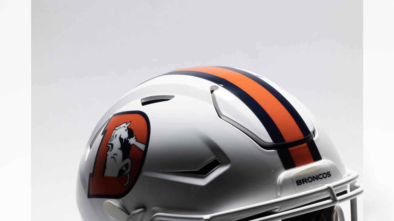 Photos: A closer look at the Broncos' 'Snowcapped' white alternate helmet