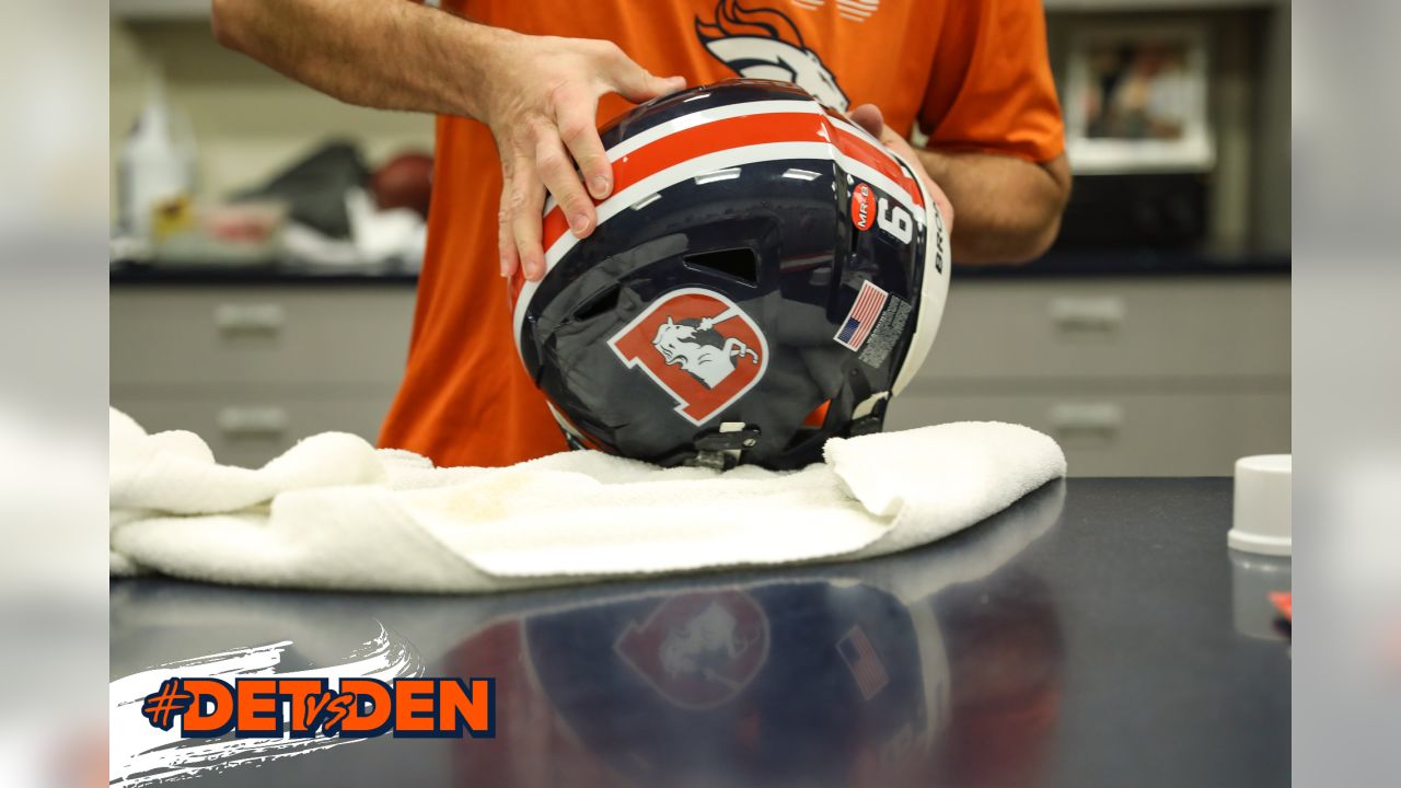 Denver Broncos: Equipment manager fixed logo on Color Rush helmets